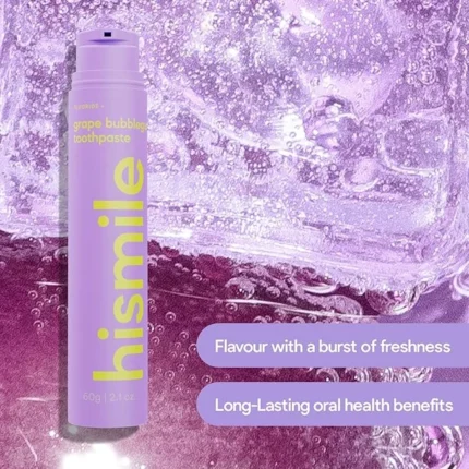 Hismile Grape Bubblegum Flavoured Fluoride Toothpaste